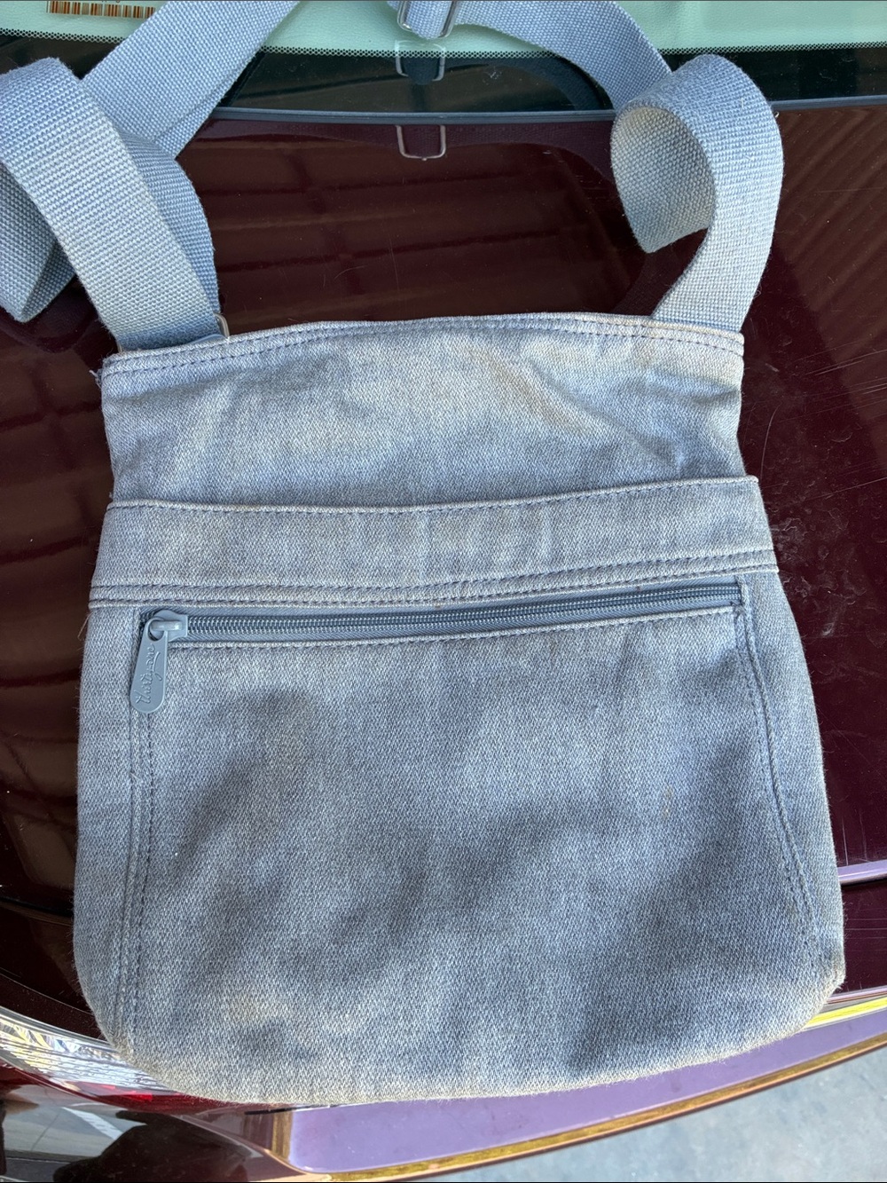 Thirty One Everyday Gray Canvas Crossbody Messenger Bag